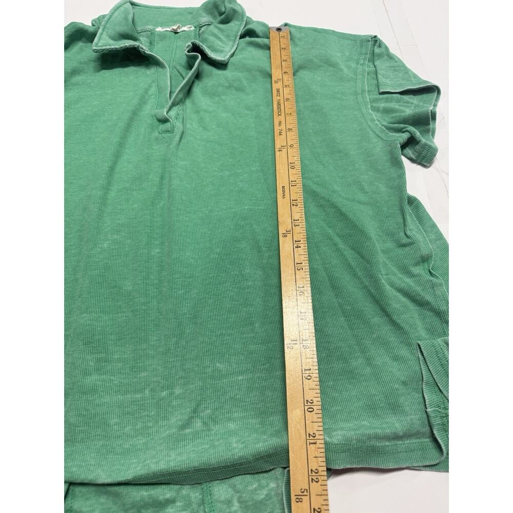 Jane Delancey XL Plus Shirt Green Collared Pullover Short Sleeve Knit Tunic - Picture 2 of 8